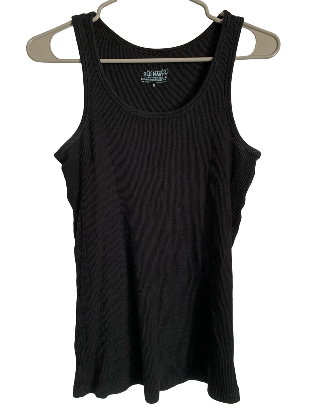 OLD NAVY Women’s Maternity Black Sleeveless Tank Ribbed Cotton Tee Shirt
